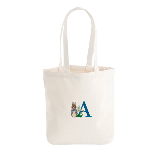 Tote Bag „Peter Hase“ mit deinem Wunschbuchstaben